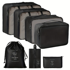7pcs Travel Packing Bag Set Zipper Underwear Shoes Makeup Storage Container