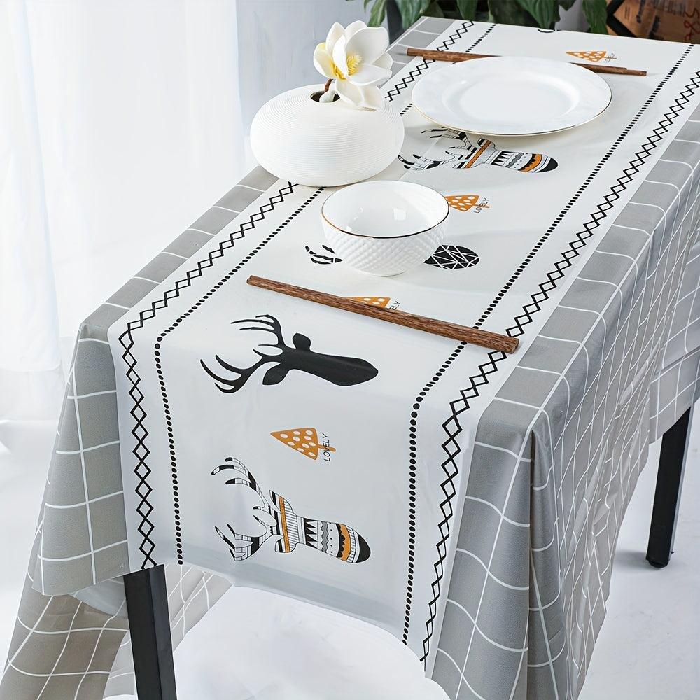Waterproof Printed Tablecloth Anti-scalding Coffee Table Cover for Dining Table