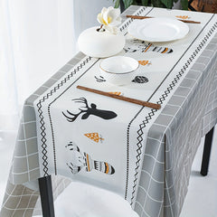 Waterproof Printed Tablecloth Anti-scalding Coffee Table Cover for Dining Table