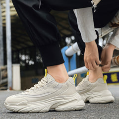 Men's Chunky Lace-Up Sneakers Non-Slip Durable Shoes