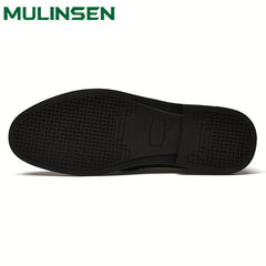Men's No Tie Leather Slip On Shoes Smart Casual Outdoor Walking Shoes