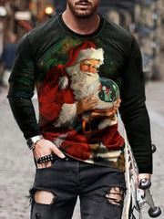 Christmas Santa Claus 3D Print Men's Long Sleeve T shirt
