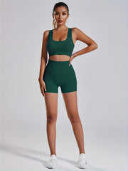 Yoga Set Sports Bra & High Waist Shorts Women's Activewear