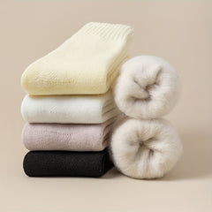7 Pairs Plush Lined Socks Women's Stockings