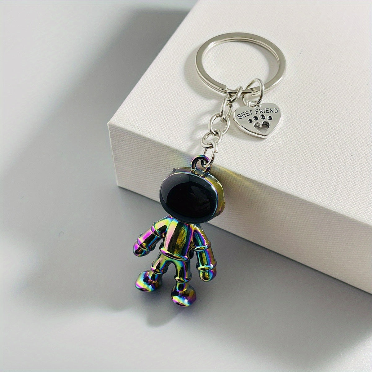 Y2K Astronaut Keyring Holographic Spaceman Robot Key Ring