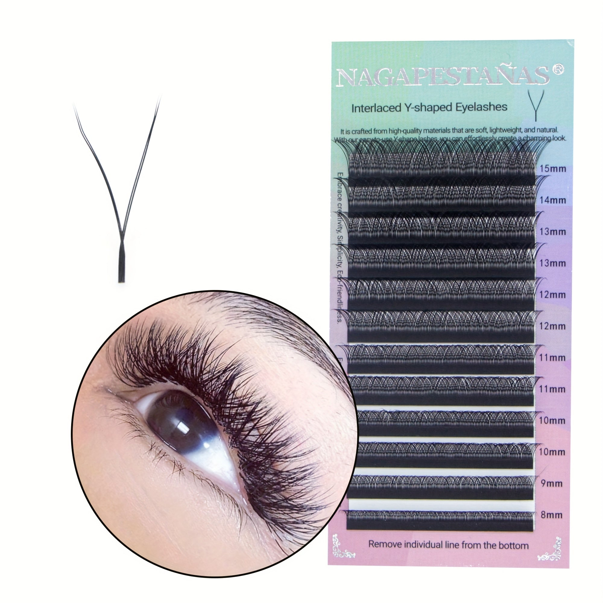 Y Shaped False Eyelashes Handwoven Soft Natural Crossed Extension