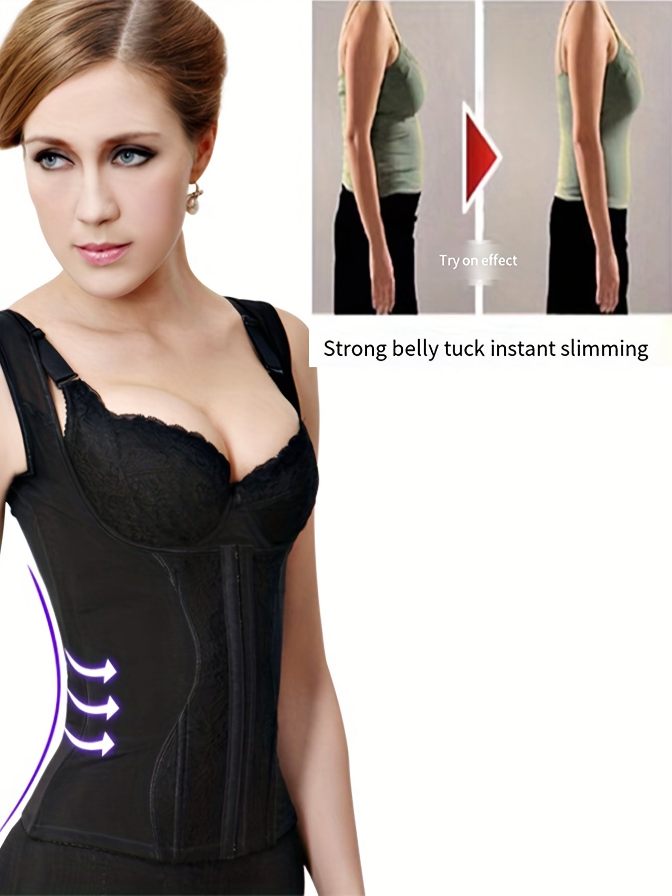 Front Buckle Tank Top Waist Trainer Tummy Control Slimmer