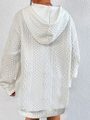 Textured Hooded Sweatshirt Dress Women's Clothing