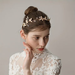 Crystal Leaf Head Piece Bridal Wedding Hair Accessories