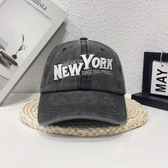YORK 3D Embroidery Retro High Washed Denim Baseball Cap