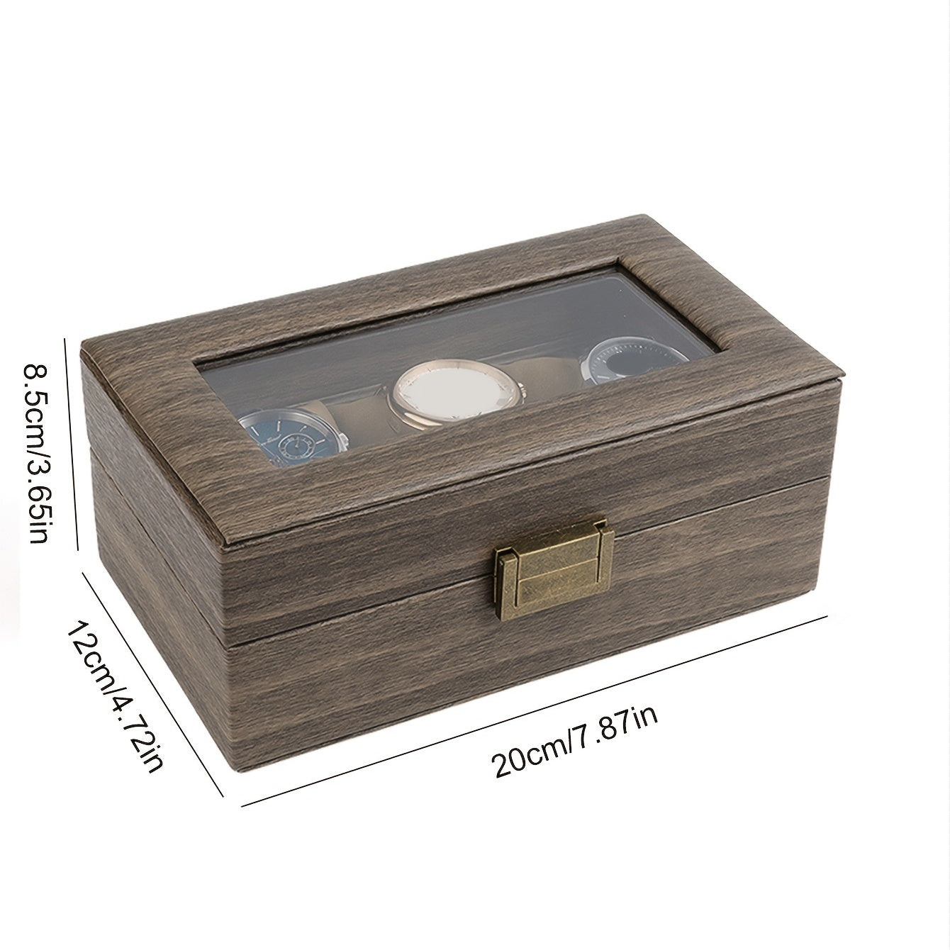3 Tier Watch Gift Storage Box Hinged Wood Grain Crafts Watch Box