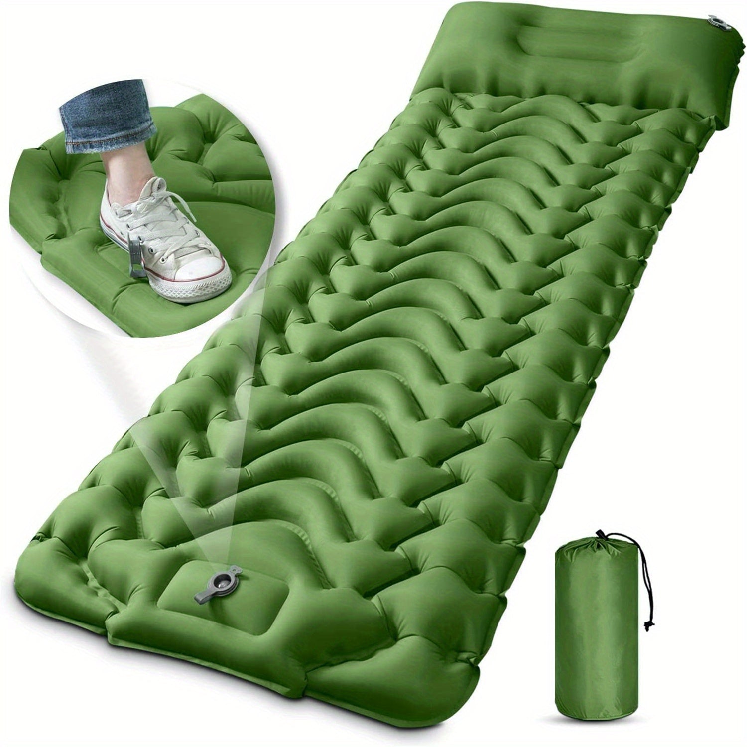Inflatable Camping Sleeping Pad with Pillow