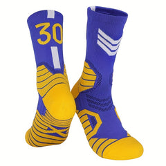Men's Thick Mid Calf Basketball Socks - Non-slip Sports Sweat Absorption