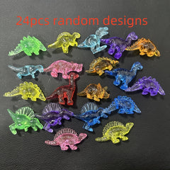 24pcs Dinosaur Toys Acrylic Dino Decoration Gems DIY Happy Birthday Party