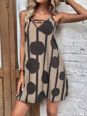 Polka Dot Print Cami Dress V Neck Loose Casual Summer Dress Women's Clothing
