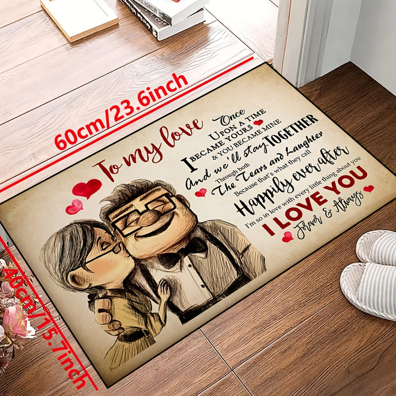 To My Love Door Mat Non-slip Floor Rug Mat Living Room Bedroom Entrance Door Mat