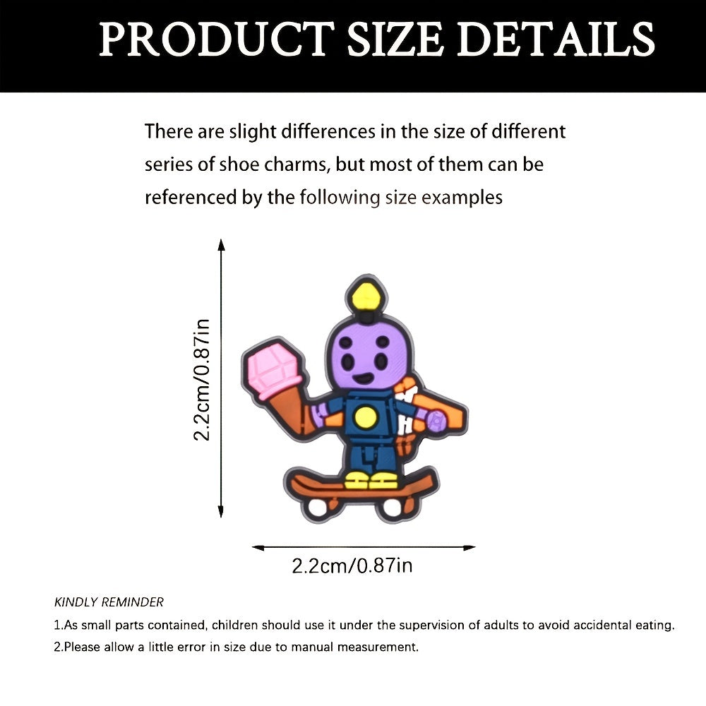 30pcs Cartoon Shoe Charms for Clogs Jigs Sandals PVC Decorations