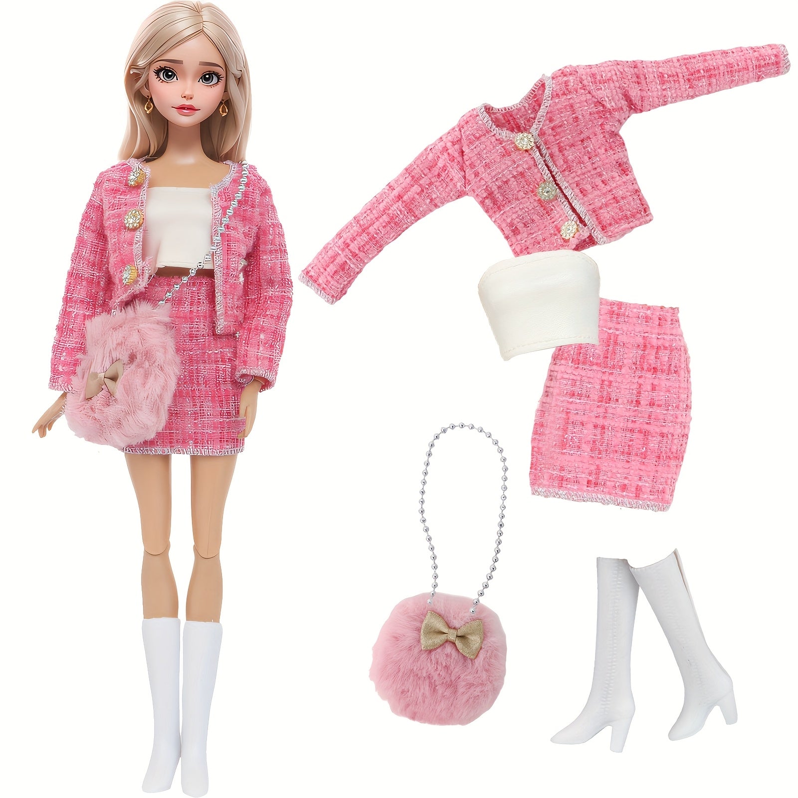 5pcs Doll Clothes Accessories Set for 11 8 Inch Girl Doll 1 6 Dollhouse Toy