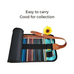 50 Colored Pencils Set with Canvas Wrap for Drawing
