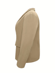 Women's Plus Size Solid Long Sleeve Casual Blazer