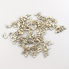 50pcs 15mm Wood Hollow Out Music Crafts Wedding Decoration