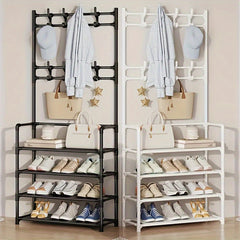 Coat Rack Shoe Storage Shelf Clothes Stand Balcony Drying Rack