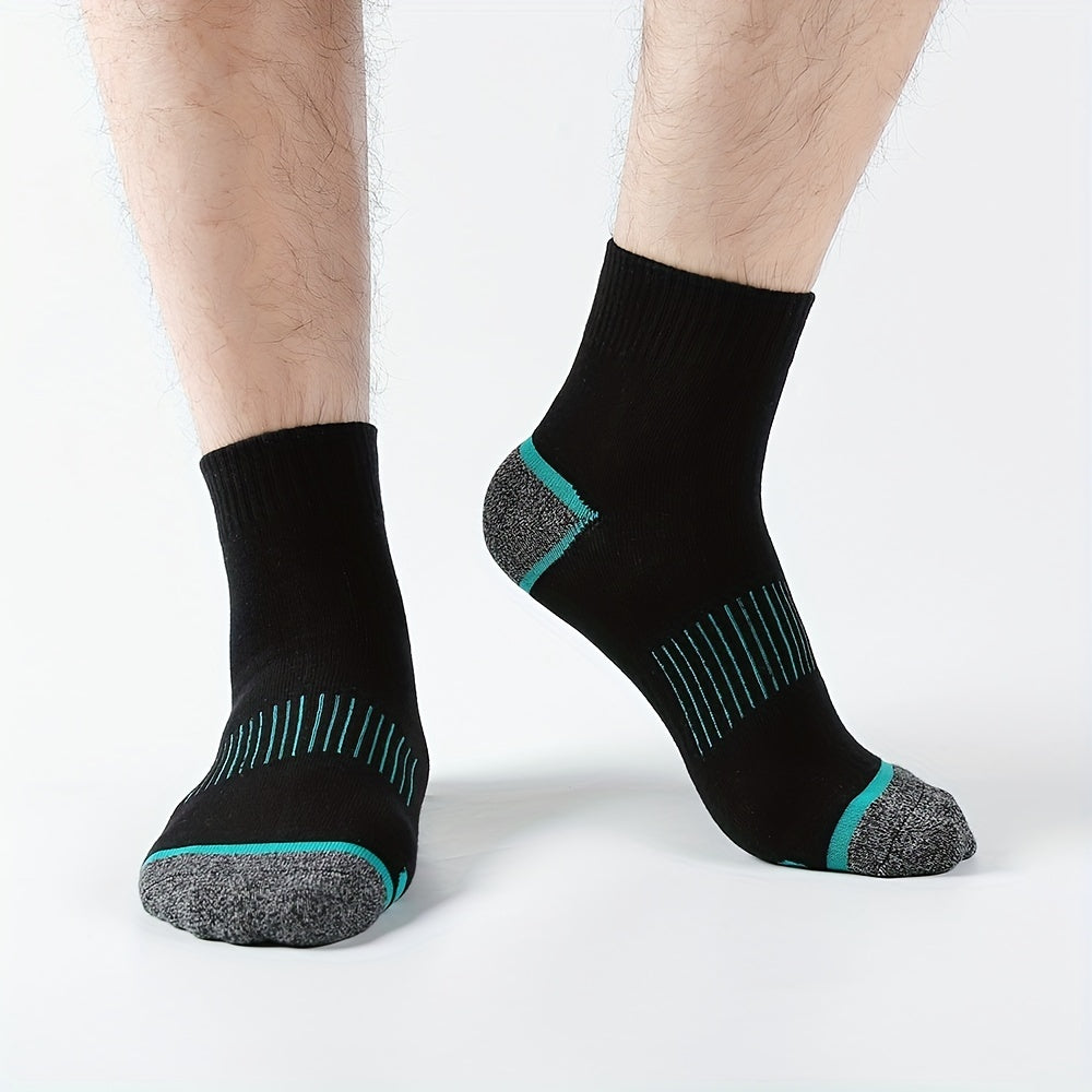 5 Pairs Men's Sports Cotton Socks for Outdoor Running Cycling