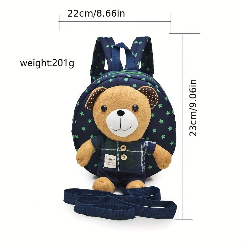 Kids Bear Plush Backpack, Anti Lost Cartoon Schoolbag