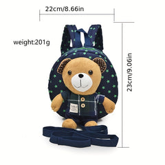 Kids Bear Plush Backpack, Anti Lost Cartoon Schoolbag