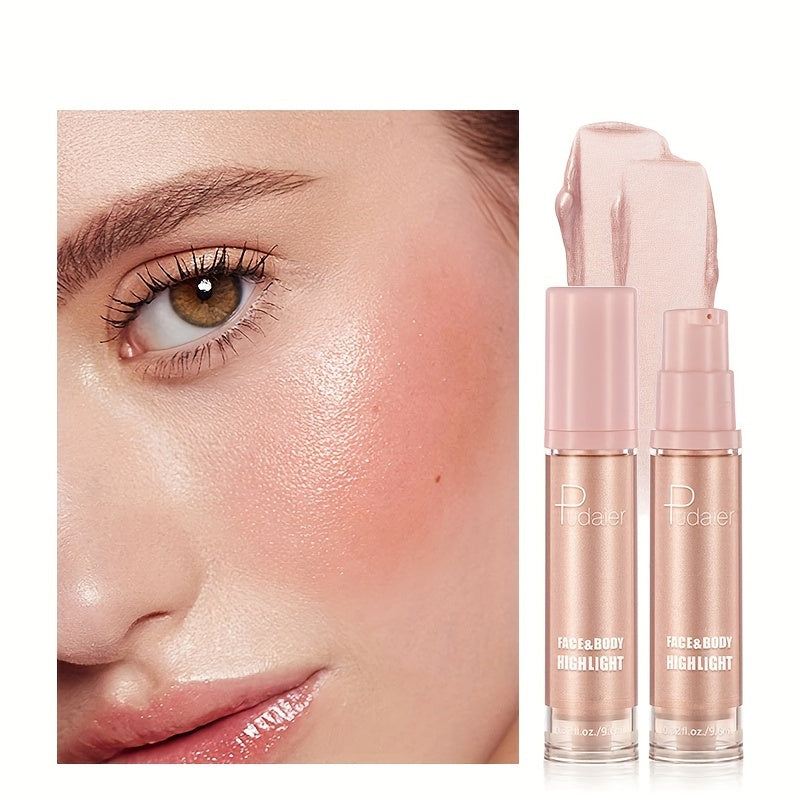 Glittery Liquid Highlight for Face and Body, Waterproof Sparkling Effect