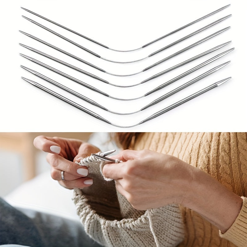 4pcs Stainless Steel Circular Needles Double Pointed Weaving Ne
