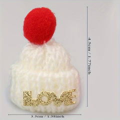 Christmas Mini Yarn Cap Bottle Cap DIY Doll Decoration