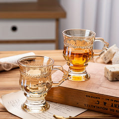 Vintage Amber Glass Cup - 150ml Portable Mini Wine/Coffee Cup for Travel