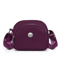 Nylon Metal Crossbody Bag Small Zipper Shoulder Bag Casual Phone Purse
