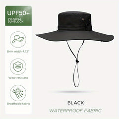 UV Protection Waterproof Wide Brim Bucket Hat for Outdoor Sports