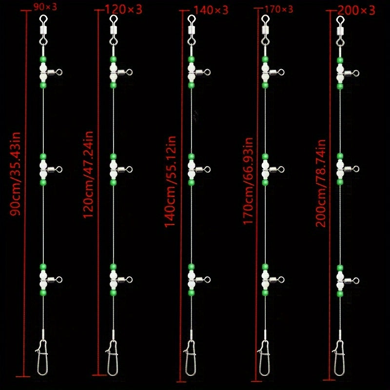 2pcs Nylon Line Luminous Beads Swivels Fishing Tackle