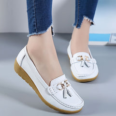 Women's Metal Decor Flats Slip On Shoes Soft Sole Walking Shoes