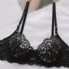 Lace Push Up Bra Scallop Trim Comfy & Breathable Women's Lingerie