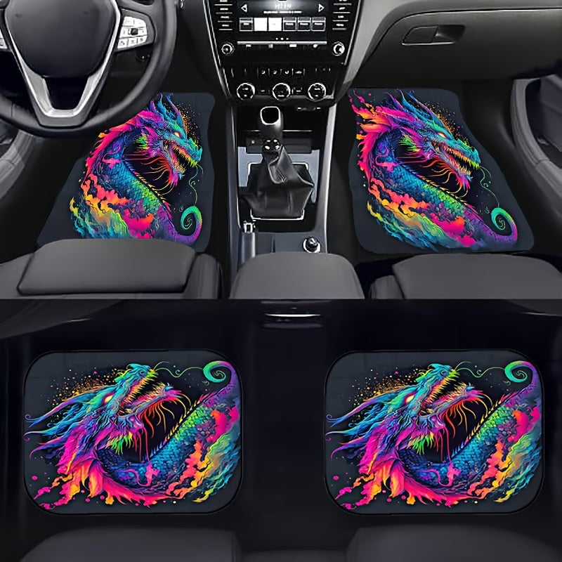 4pcs Car Floor Mats Non-slip Water Absorbent Stain Resistant Front Rear Seat