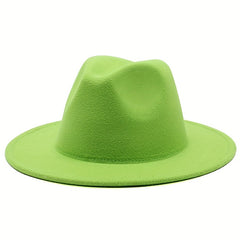 Gradient Sunshade Wide Brim Fedora Hat for Party Meeting