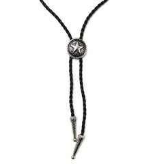 Retro Pentagram Pendant Buckle Necktie for Men and Women