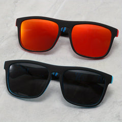 2pcs Men's Casual Square Frame Sunglasses UV Protection