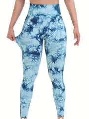 3 Pack Tie Dye High Waisted Leggings Scrunch Butt Yoga Gym Pants