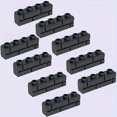 9pcs Building Blocks 1X4 Ten Colors Castle Wall Tiles Two Lattice Bricks