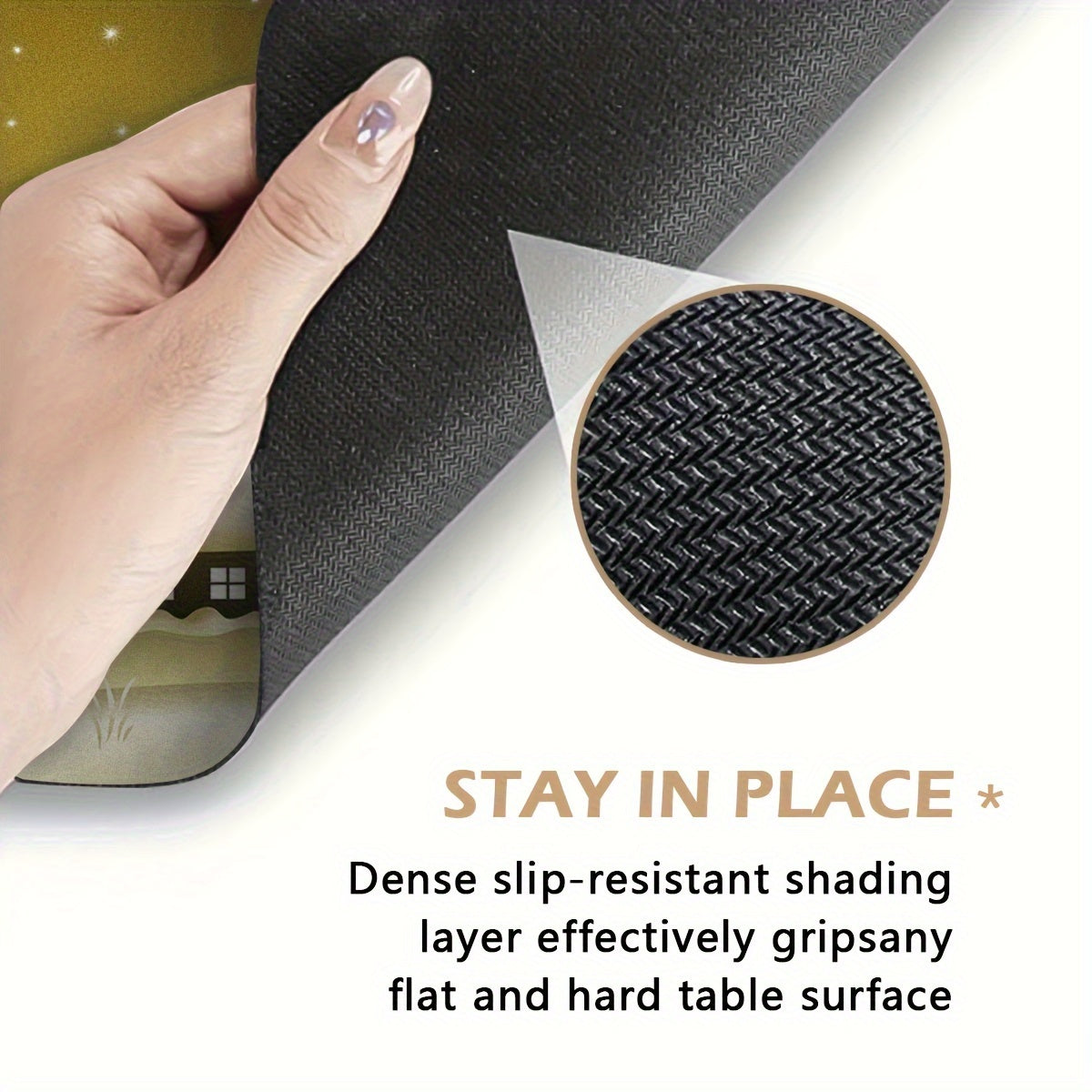 Christmas Dark Yellow Sky Stars Cartoon Mouse Pad