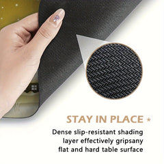 Christmas Dark Yellow Sky Stars Cartoon Mouse Pad