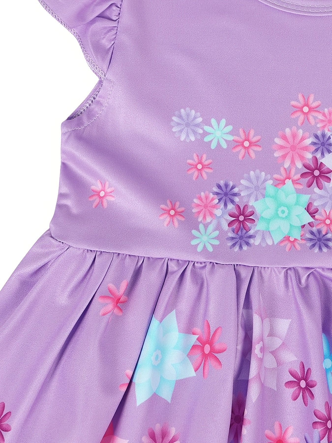 Girls Princess Dress Flowers Print Costume Dress Up Birthday Party