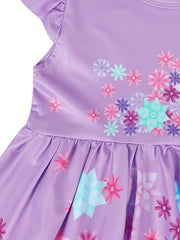 Girls Princess Dress Flowers Print Costume Dress Up Birthday Party