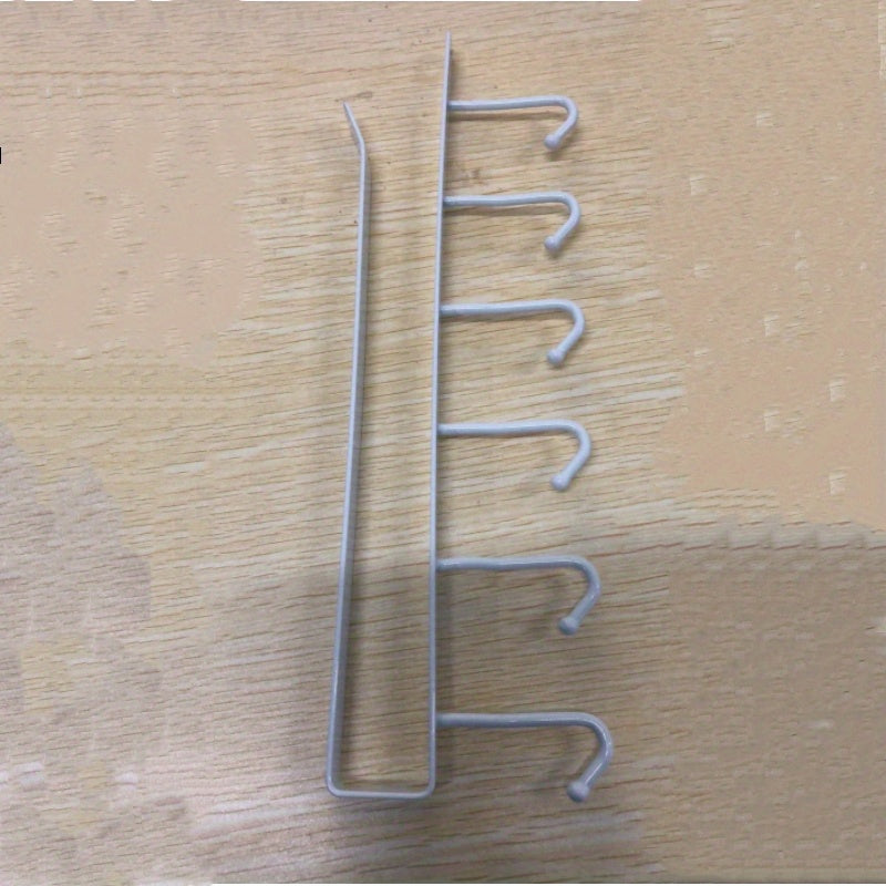 6-Hook Storage Shelf Under Cabinet Metal Mug Cup Hanger