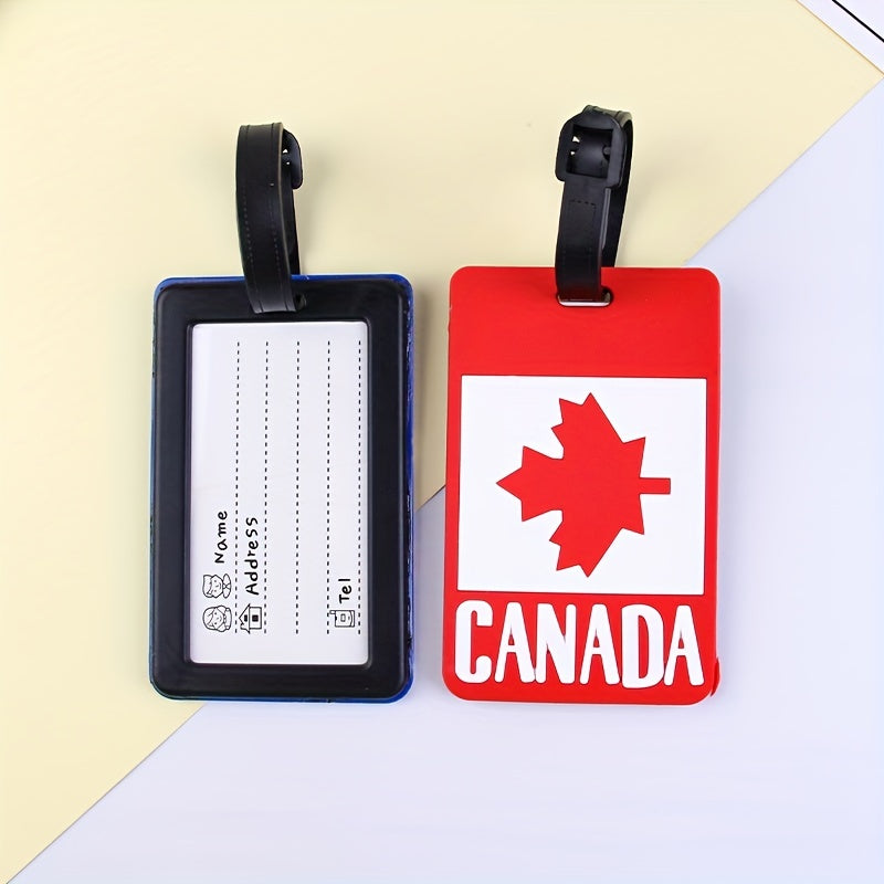 Canada Flag Pattern Boarding Card Rubber Card Sleeve Lightweight Luggage Tag